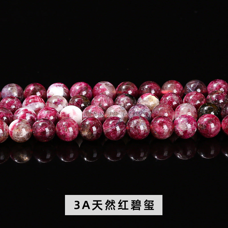 6Mm plum blossom tourmaline round beads powder tourmaline loose beads