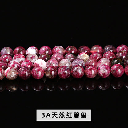 6Mm plum blossom tourmaline round beads powder tourmaline loose beads