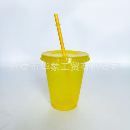 Popular pp glitter plastic cup 16oz