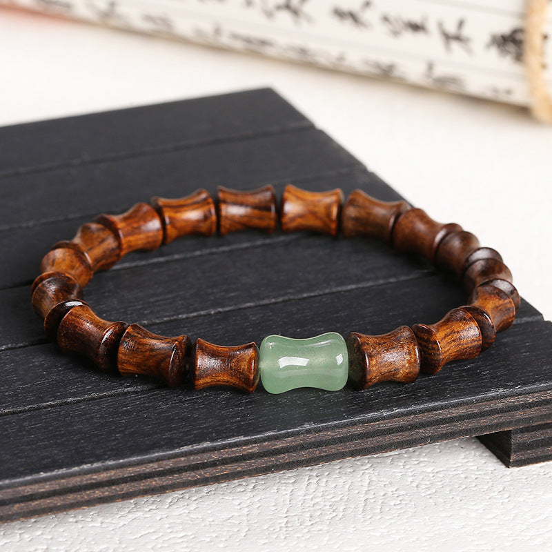 Ebony bamboo bead bracelet wooden