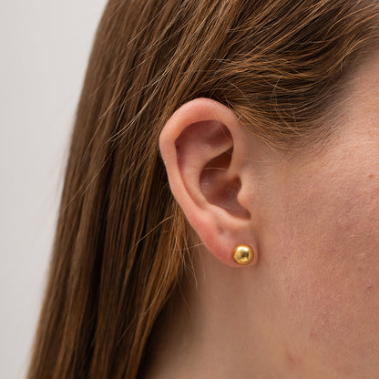 Minimalist metal ball earrings