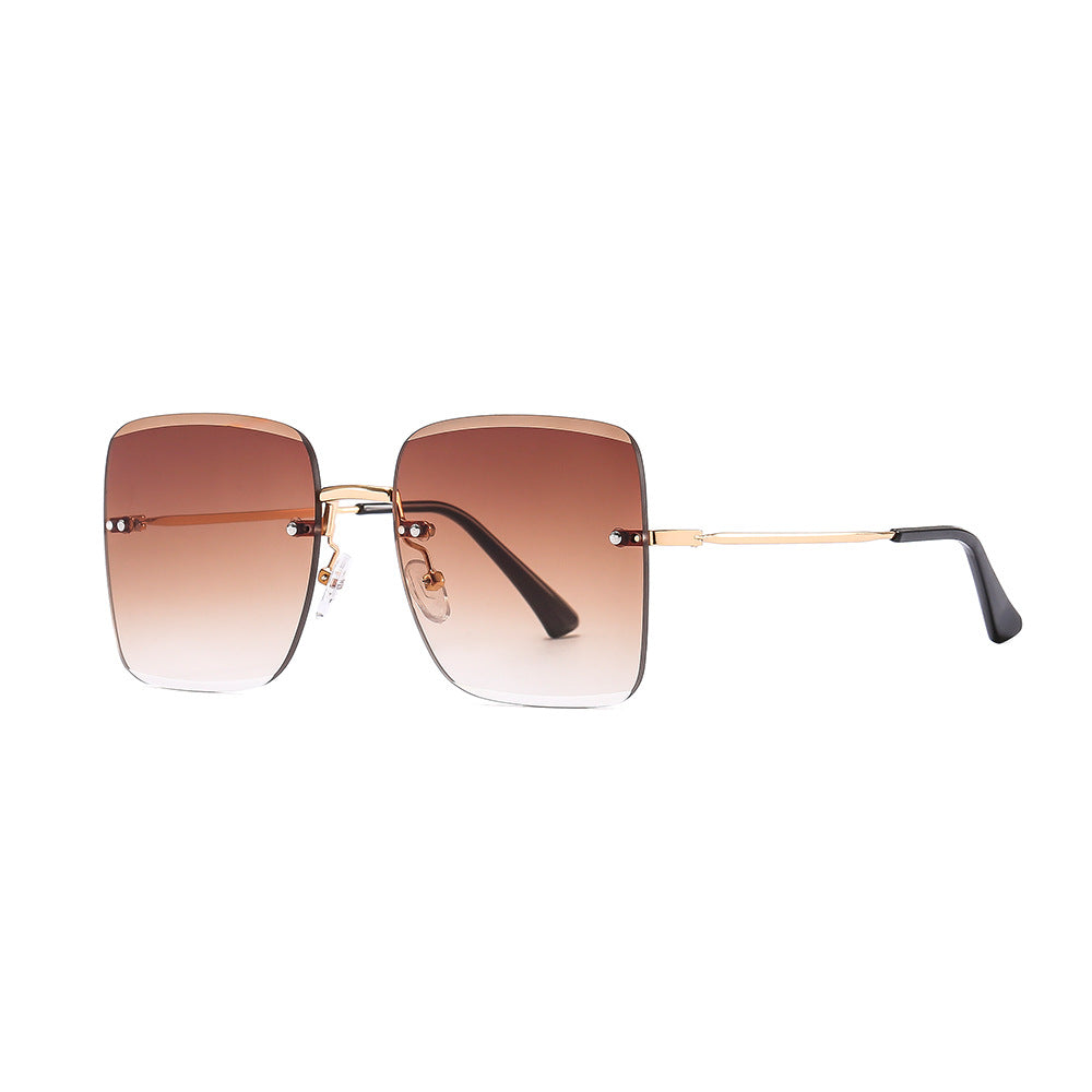 Frameless Square Gradient Sunglasses for Women