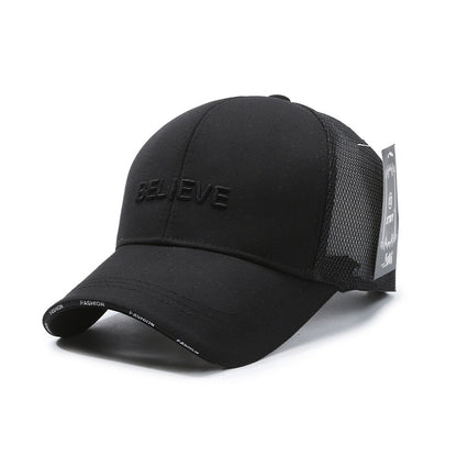 Mesh Breathable Letter Embroidered Duckbill Cap