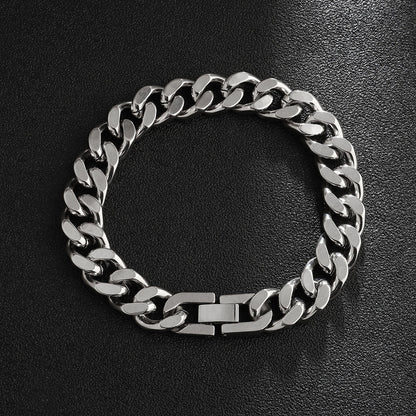 Hip Hop Cuban Chain Bracelet Men's 11mm Four-Sided Grinding