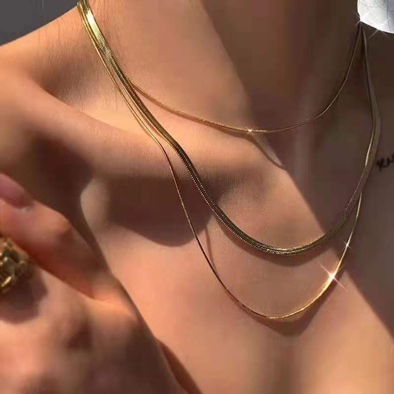 Triple snake chain necklace