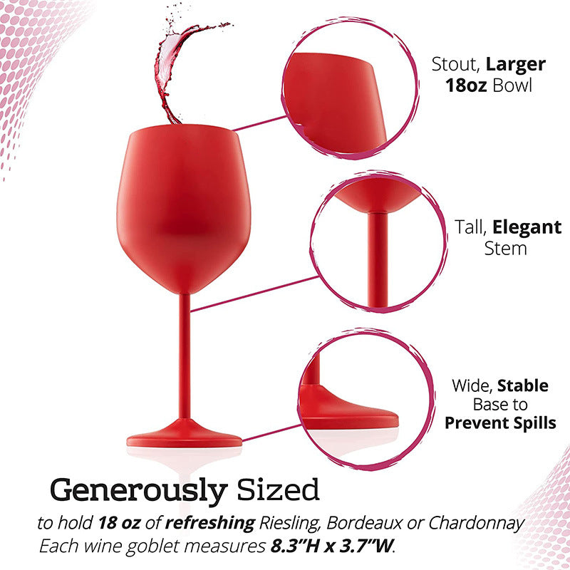 Stainless steel 304 tall wine glass