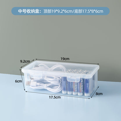 Portable Data Cable Storage Box Transparent Organizer