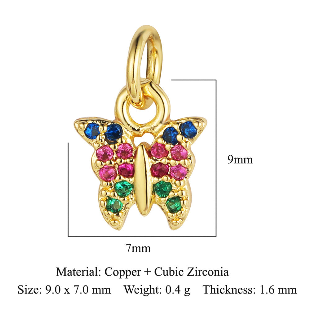 Butterfly Bee Elephant Copper Zircon Pendant