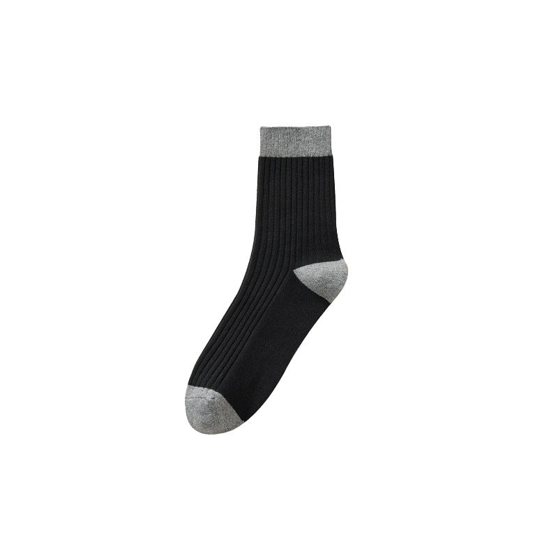 Men¡¯s Solid Cotton Mid-Calf Socks Fall/Winter Business Thick Anti-Odor