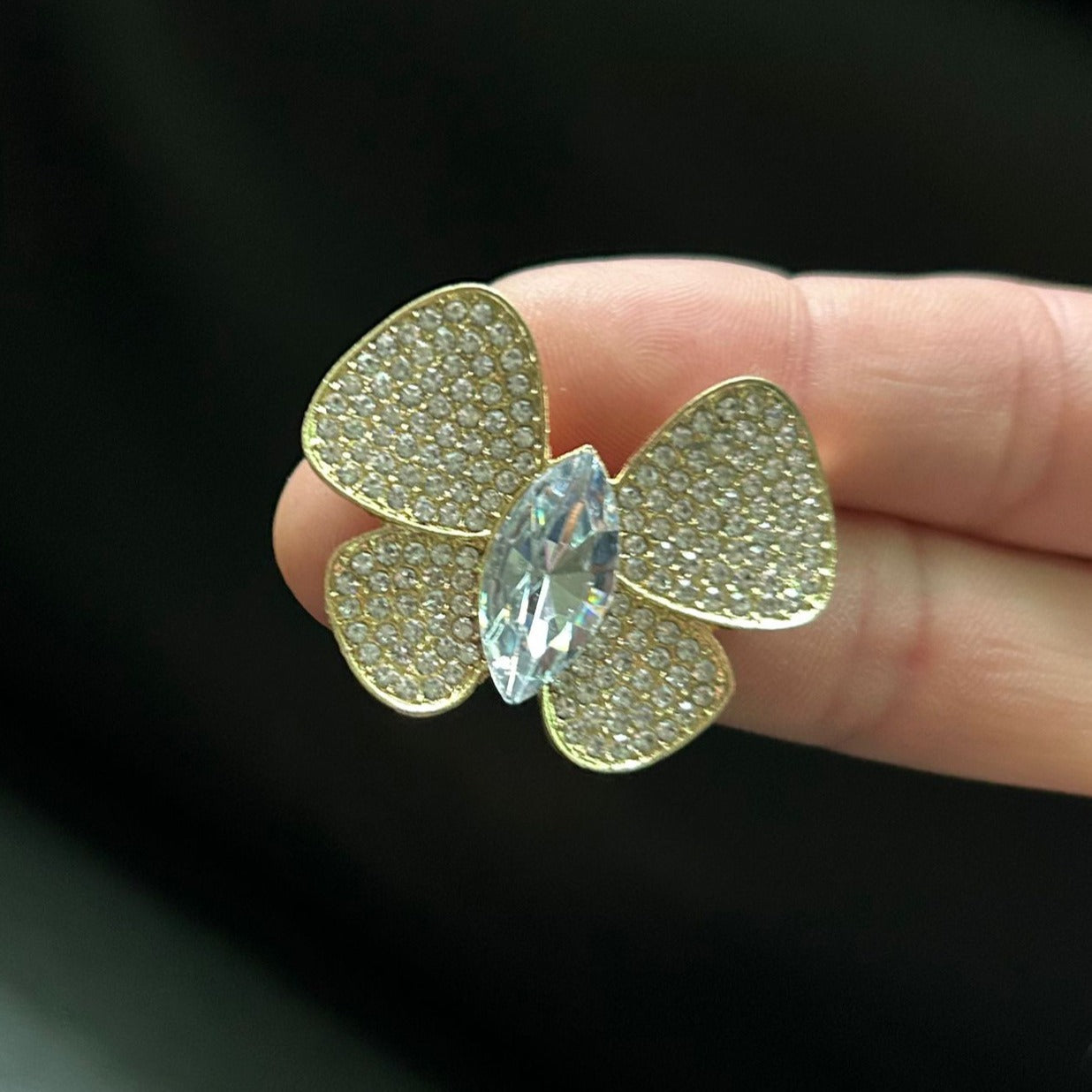 Butterfly full diamond brooch new