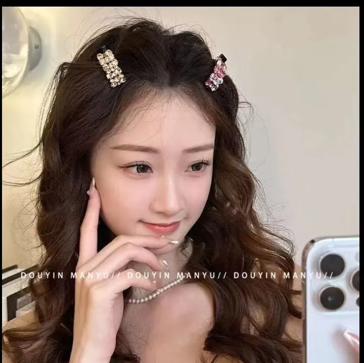 Color Rhinestone Side Clip Elegant Hair Claw