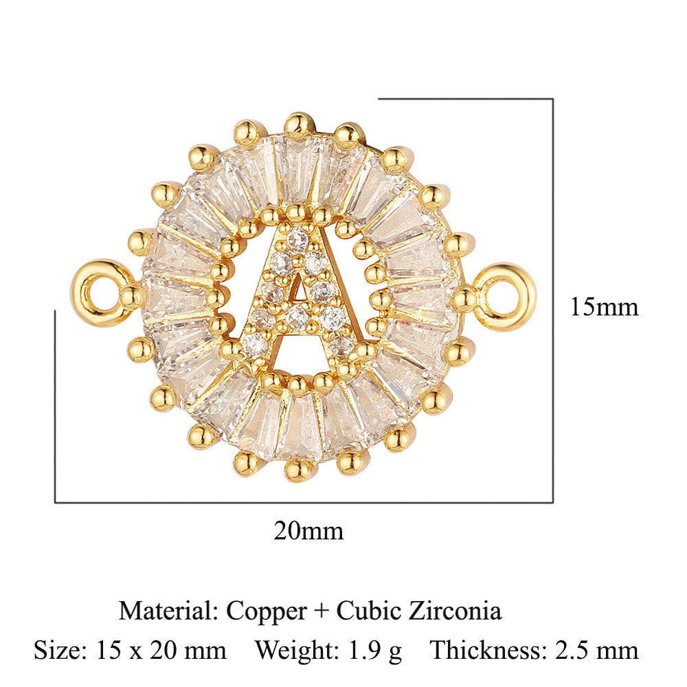 fashion 26 English letters copper zircon pendant