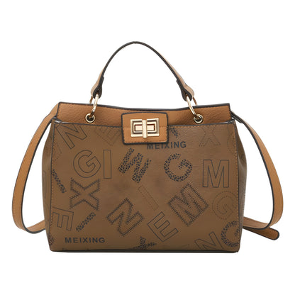 New printed letter bag women's high texture