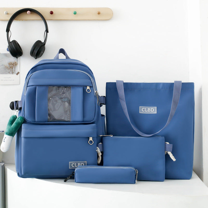 Four-piece backpack for students