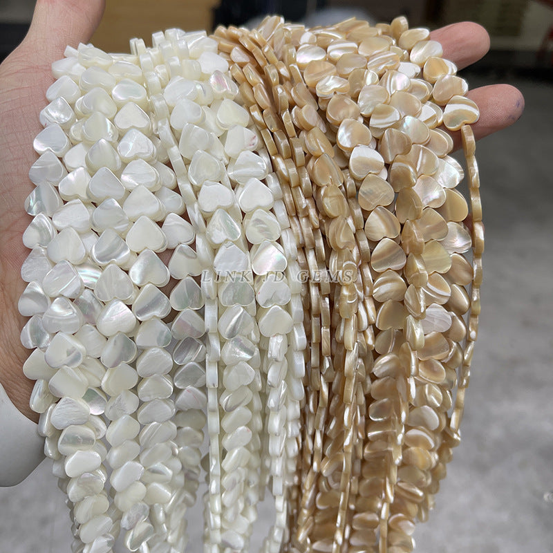 6/8/10 m natural shell beads heart-shaped loose beads