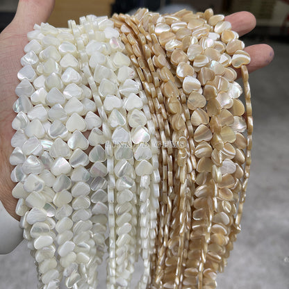 6/8/10 m natural shell beads heart-shaped loose beads