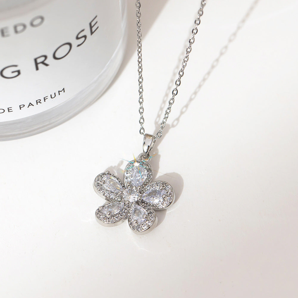 Cherry blossom zircon necklace