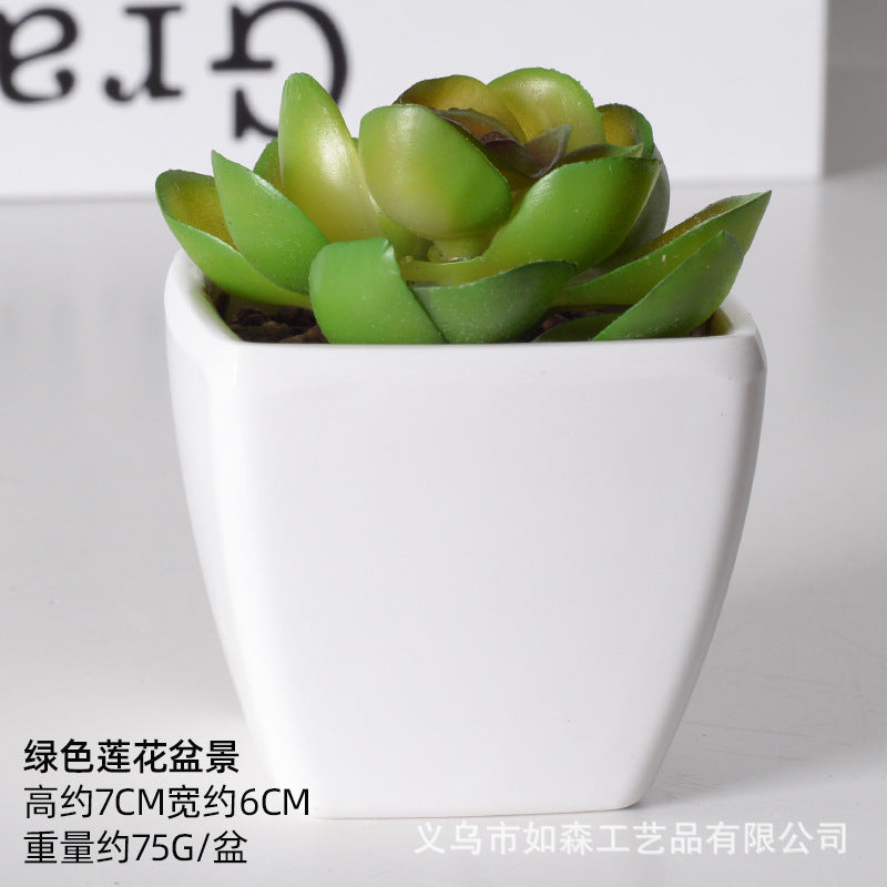 Simulation of succulent plastic bonsai artificial flowers combination