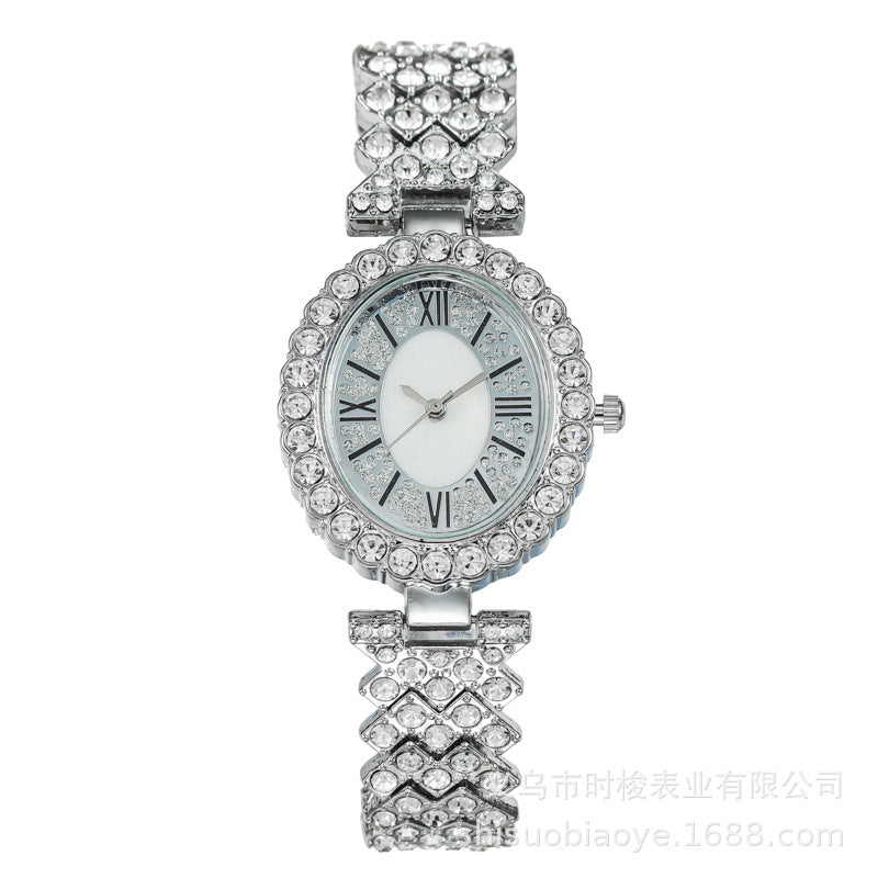 Diamond-Embedded Womens Watch Full-Diamond Bracelet