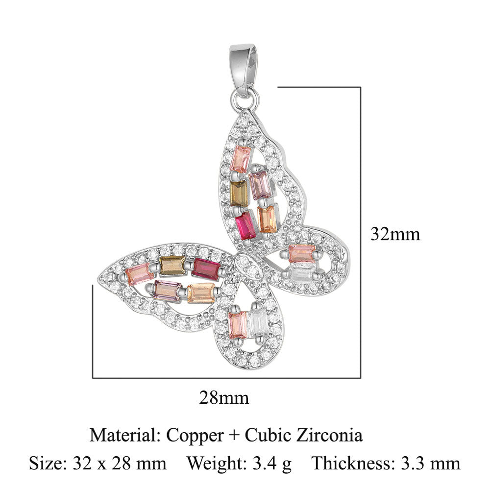 Unicorn love color zirconium copper micro-inlaid necklace pendant