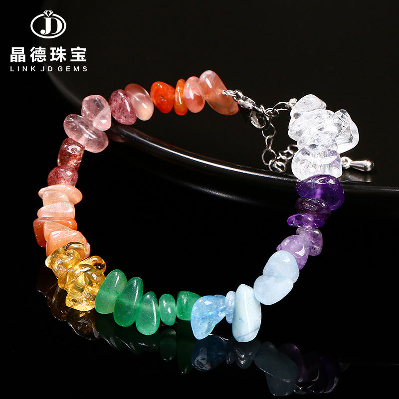 Natural colorful gravel crystal bracelet