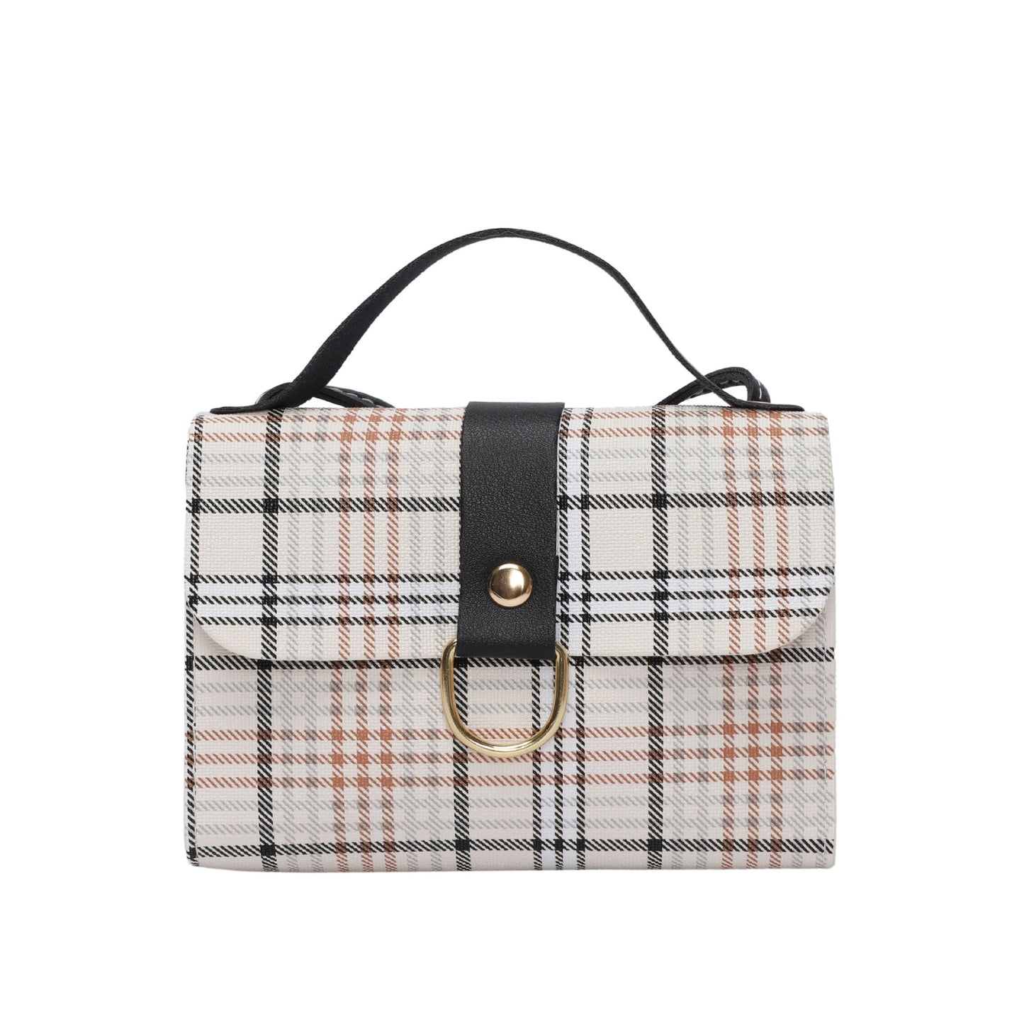 Korean version of portable plaid women's bag