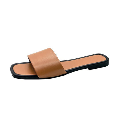 Flat-bottomed fashion slippers