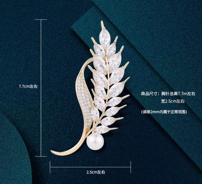 Wheat ear pearl brooch design sense