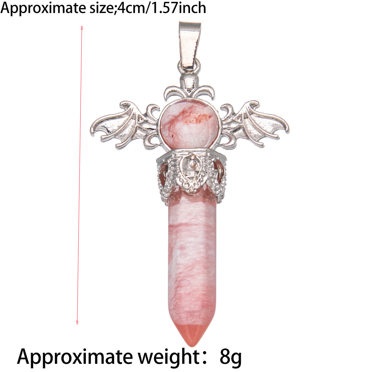 Amethyst Rose Quartz Pendant Angel Wing Pendant