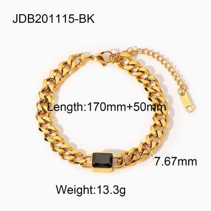 18Rectangular colored zircon bracelet