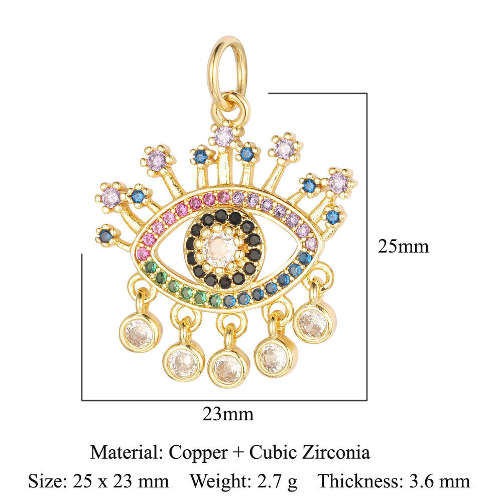 Evil Eye Copper Zircon Pendant