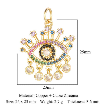 Evil Eye Copper Zircon Pendant