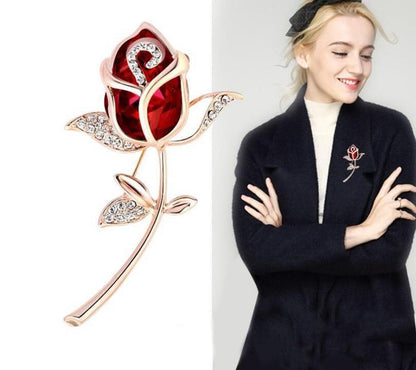 Red rose brooch FASHION