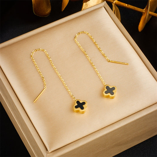 Four-leaf clover earrings, earrings.