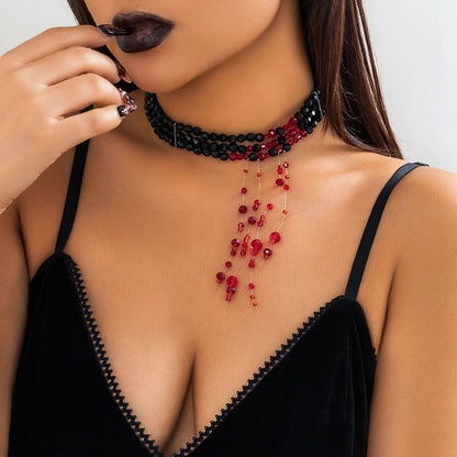 Halloween personality beaded choker