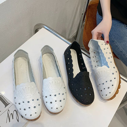 Bull tendon sole embroidered shoes