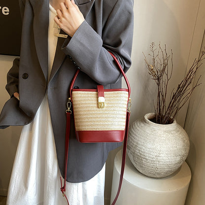 High texture light luxury bucket bag