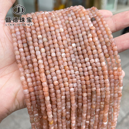 4-5Mm sun stone square beads loose beads faceted beads