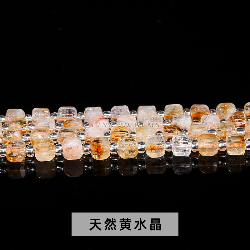 6/8Mm crystal agate jade cube loose beads