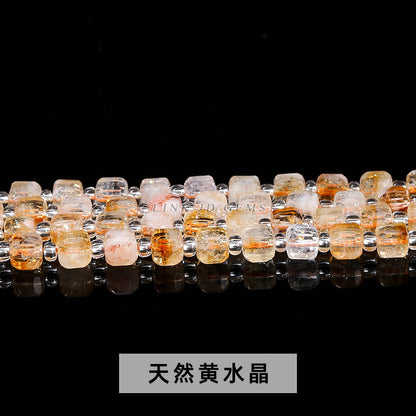 6/8Mm crystal agate jade cube loose beads