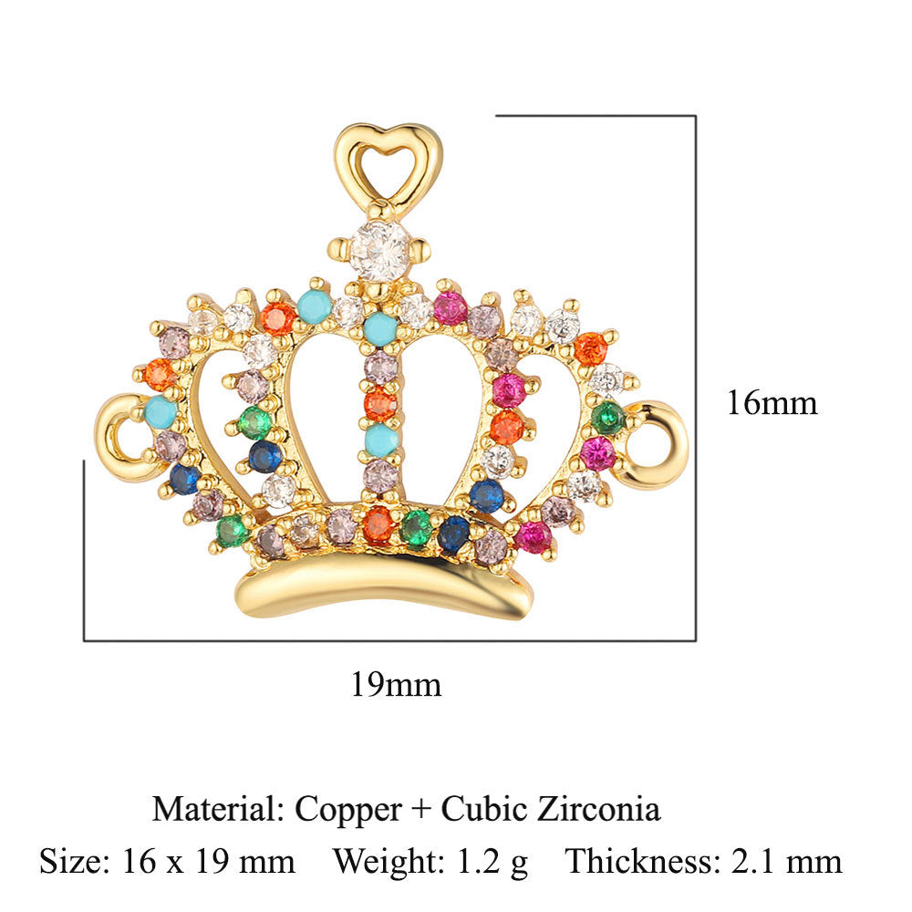 Double hole copper zircon jewelry bracelet connection accessories