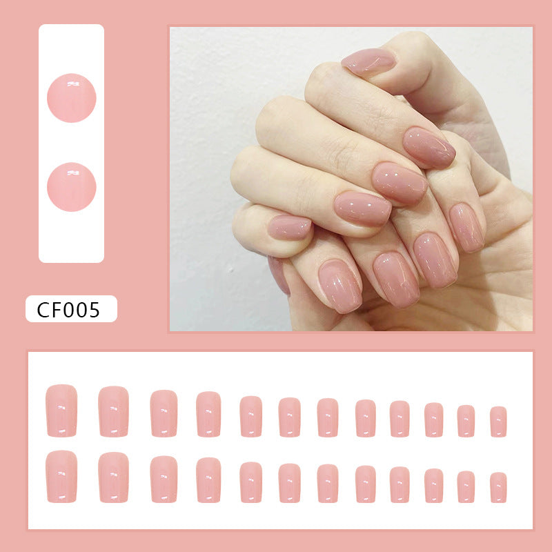 Glossy Solid Color Square Nails