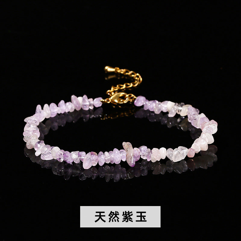 Natural powder crystal gravel bracelet