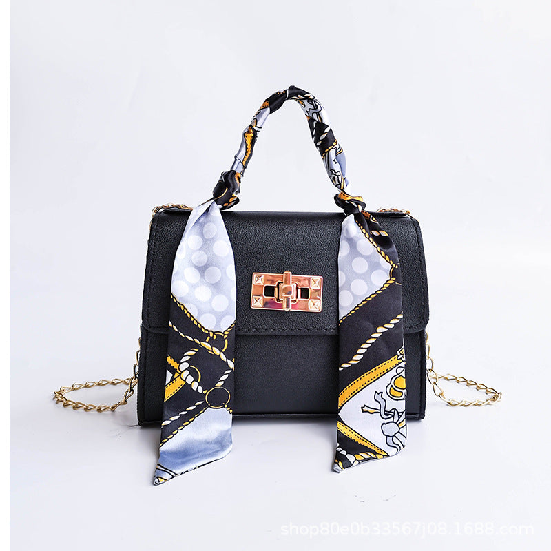 Silk scarf portable small square bag