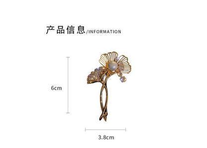 Pearl Ginkgo Biloba Brooch