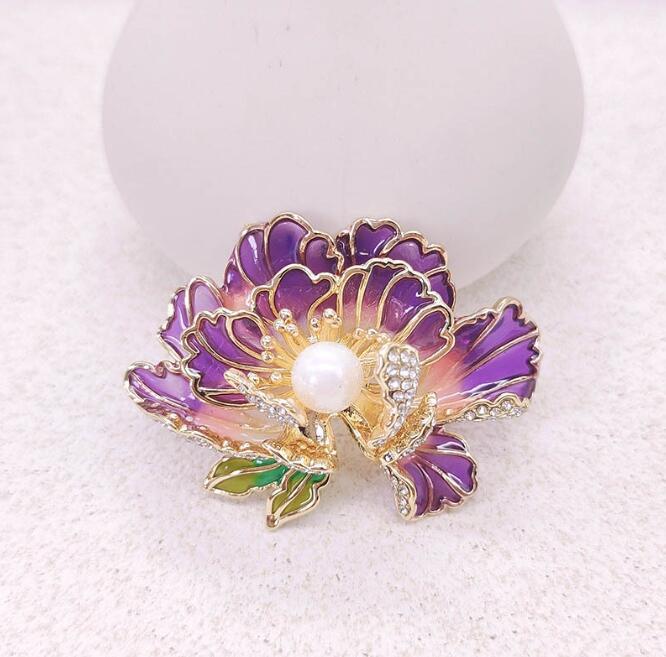 Chinese style flower peony brooch