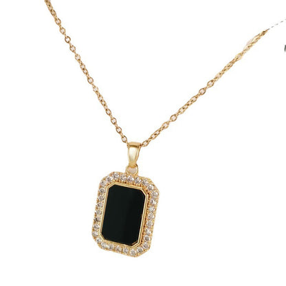 Black rectangular necklace