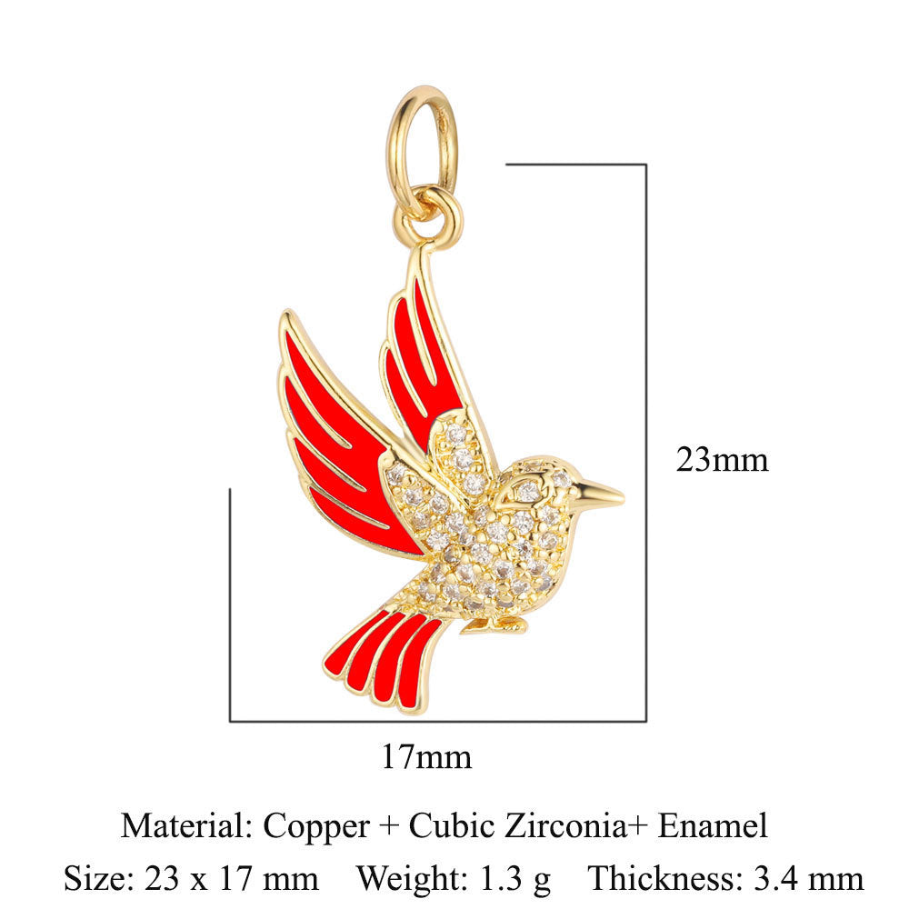 Copper Zircon Pendant Dog Claw Snake Bird Pigeon