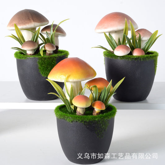 Simulation hairy mushroom flower pot