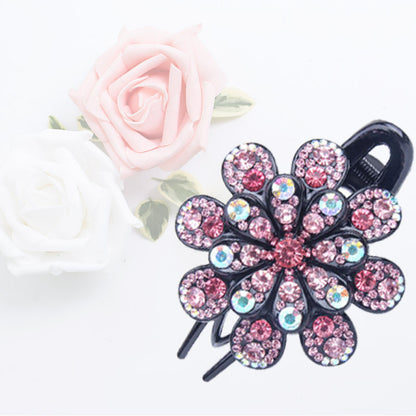 Flower disc hair pin three tooth clip hair accessories